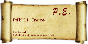 Páll Endre névjegykártya