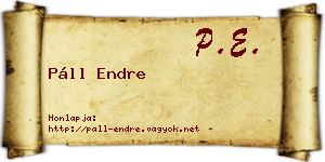 Páll Endre névjegykártya
